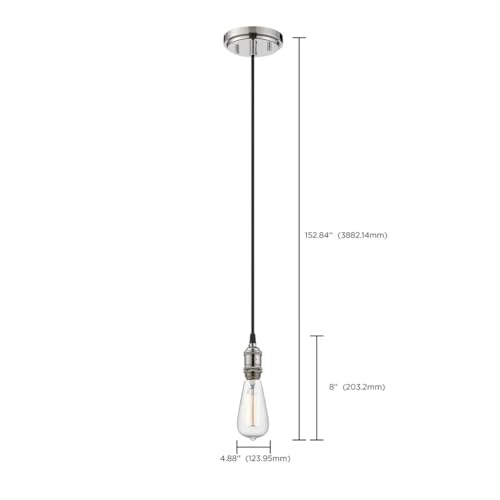 Image of Nuvo Lighting 60 /5405 Vintage Incandescent One Light Pendant Polished Nickel