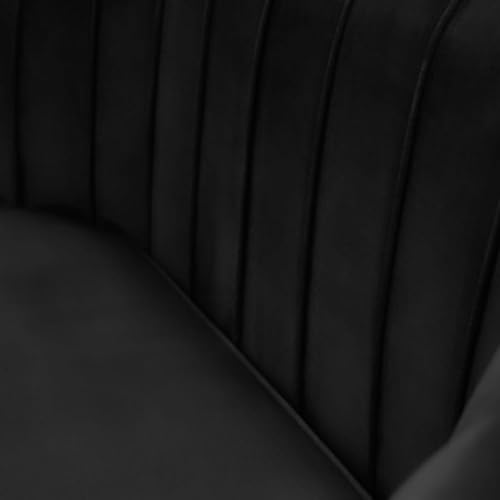 Sofa 2 Sitzer schwarz 150 cm - mit weicher Füllung, gesteppter Rückenlehne, mit goldenen Beinen, in Veloursstoff - Couch für Wohnzimmer, Gästezimmer, Wohnzimmer Möbel – Bild 6