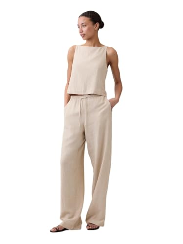 Image of Gap Womens Wide Leg Linen Pull on Pant