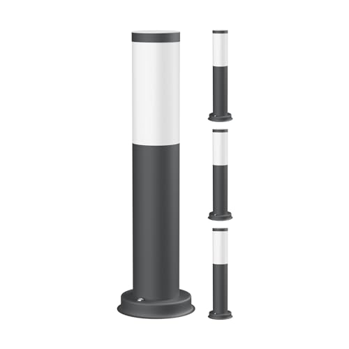 ledscom.de 4 pzas. luz de camino/luz de bolardo/luz de jardín PORU para exteriores, IP44, 39 cm, antracita, 1x E27 máx. 40W