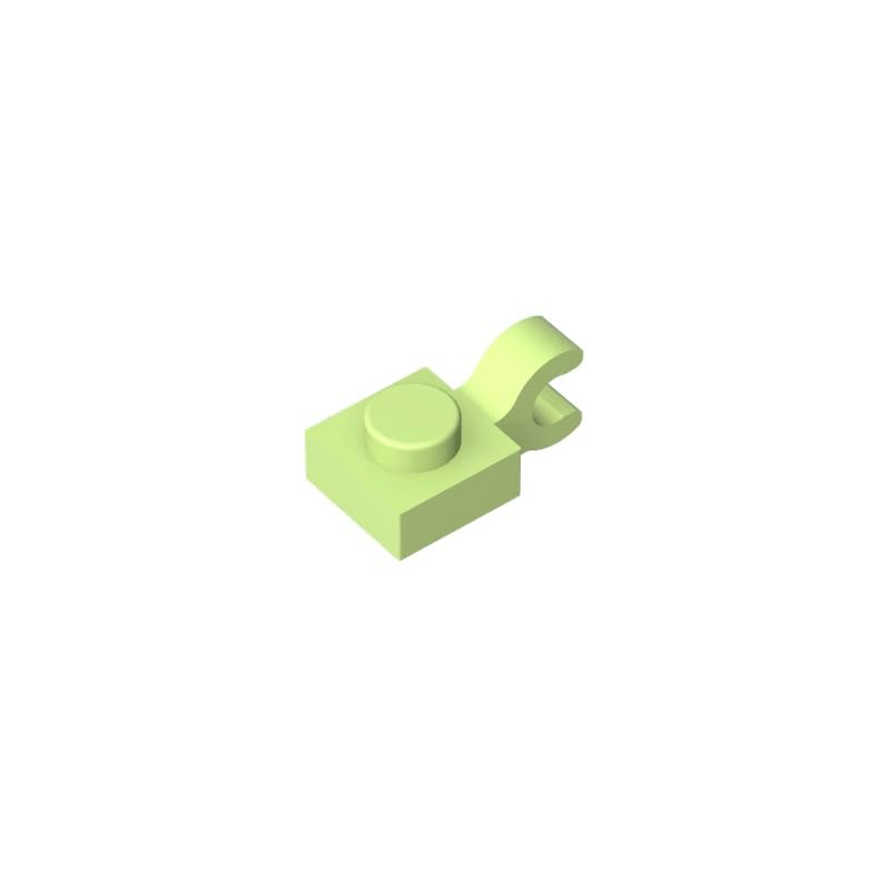 Gobricks 6019 Hinge Plate Plate Special 1x1 with Clip Horizontal [Thick U Clip] 50 Pieces GDS-813 Compatible with Lego Building Blocks Color:Yellowish Green — image 1