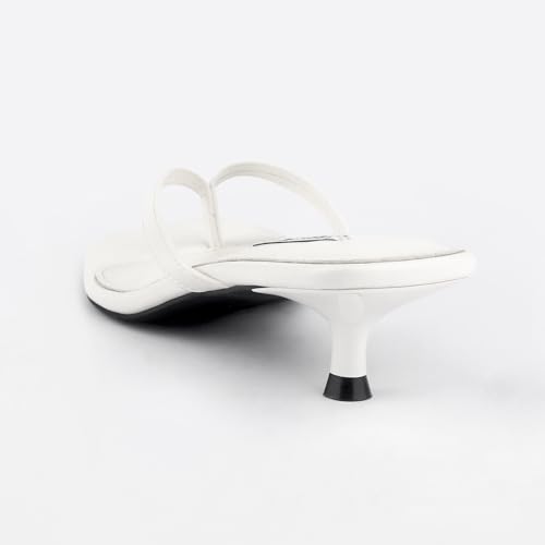 Image of STUNAHOME Kitten Heels Sandals for Women Cute Summer Square Open Toe 1.4 Inches Comfortable Thong Flip Flop Heels
