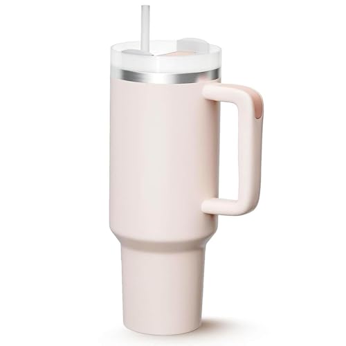 Image of Personalised with Your Name, 1200ml Tumbler with Straw-Handle-Stainless Steel Cup | Leakproof Sipper Mug for Hot-Cold Drinks |Coffee - WaterTumbler