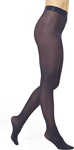 HUE Women’s Opaque Sheer to Waist Tights, Navy, 2