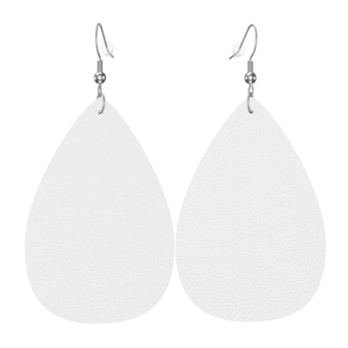 Boucles d'oreilles pendantes en cuir imprimé drapeau du Nigeria en forme de larme, bijou accrocheur, idée cadeau de vacances pour elle, taille unique, cuir, pas de pierre précieuse, taille unique