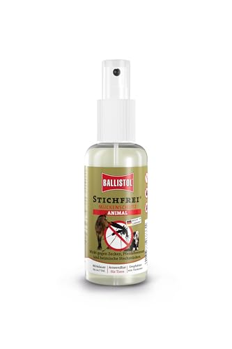 BALLISTOL 26833 Stichfrei Animal 100ml Spray – Tier-Schutz Insektenspray– 8h Schutz vor Mücken, Bremsen, Fliegen, Zecken