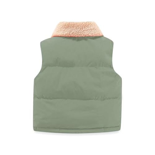 Boys Girls Sherpa Fleece Vest Sleeveless Button Down Padded Jacket Toddler Kid Warm Waistcoat Winter Quilted Outerwear Pocket2