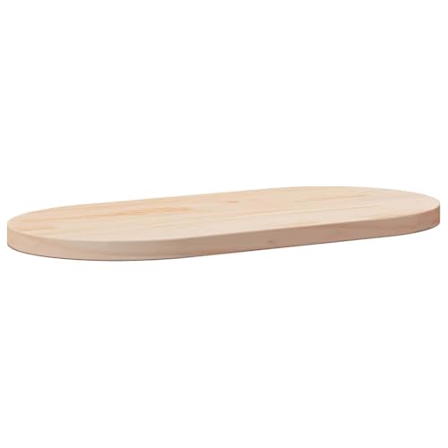 vidaXL Tablero de Mesa Ovalado Madera Maciza de Pino 80x40x2,5 cm, Tablero de Mesa, Tablero de Repuesto, Tablero de Mesa de Centro