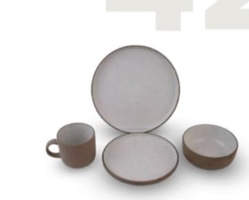 - Bone China Crockery Round Gold Ring Chafing Dish Crockery Set (Off White)