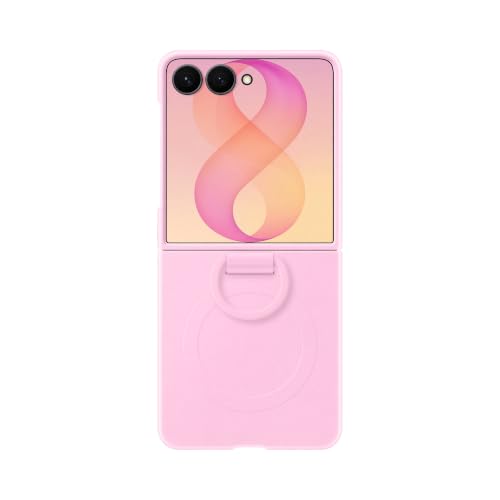 Samsung Silicone Ring Magnet Case per Galaxy Z Flip8, Pink | Cover Magnetica in Silicone, Morbida al Tatto, Anello per Massima Portabilità, Con Tecnologia Magnetic Power Profile