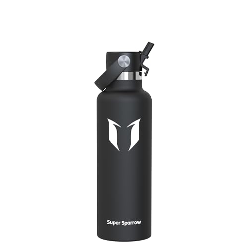 Super Sparrow Botella Agua Acero Inoxidable - Botellas Termica 750ml - Sin BPA - Termo Cantimplora con Pajita Vacío, para Deporte, Viaje, Escuela, Exterior, Oficina, Gimnasio