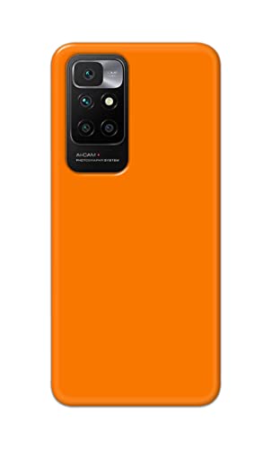 Image of Plain Orange Hard Back Case Cover for Redmi 10 Prime Back Cover -(J5) VNS2229