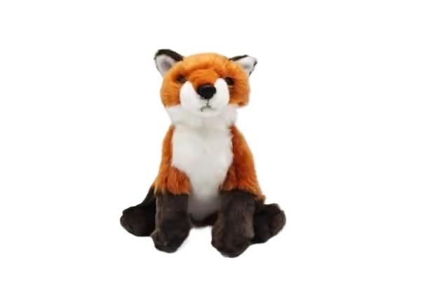 Peluche renard réaliste assis doudou doux pour enfant et bébé