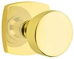 Emtek Passage Set, Urban Modern Rosette, Laurent Knob, Satin Brass