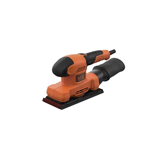 BLACK+DECKER Lijadora Orbital 150W, Velocidad 14,000 RPM, Diámetro de Órbita 2mm, Fijación de Lija por Pinza, Incluye Bolsa de Polvo y Hoja de Lija, BEW220