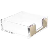MAGICLULU Transparenter Memo notizblockhalter aus Acryl Multifunktionaler Organizer für Notizzettel Visitenkarten und Bürobedarf Kompakt und Stilvoll für Schreibtisch und Zuhause