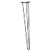Produktbild WAGNER Möbelbein/Tischbein/Möbelfuß - Hairpin Leg - Retro Style - Stahl pulverbeschichtet schwarz, 12 x 12 x 71 cm, Bein konisch/schräg verlaufend, integrierte Anschraubplatte - 12827101