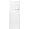 Smeg FAB28 50s Retro Style Aesthetic Top Freezer Refrigerator with 992 Cu Total Capacity Multiflow Cooling System Adjustable Glass Shelves 24 Inches White Left Hand Hinge Made In Italy