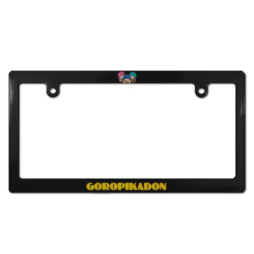 ゴロピカドン ナンバープレート フレーム ナンバーフレーム 普通車 軽自動車適用 装飾ボーダー タグ装飾 耐久性 カーアクセサリー 錆びにくい おしゃれ ?り物