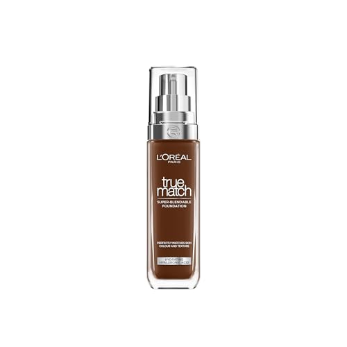 L'Oréal Paris Base de maquillaje líquida con ácido hialurónico y aloe vera, maquillaje True Match, 10.R/10.C Cool Deep