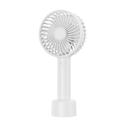 YiNLuax Ventilador de mano de 1200 mAh, portátil, recargable por USB, ventilador de escritorio con base para interiores y exteriores, viajes, dispositivo de refrigeración para estudiantes, ventilador
