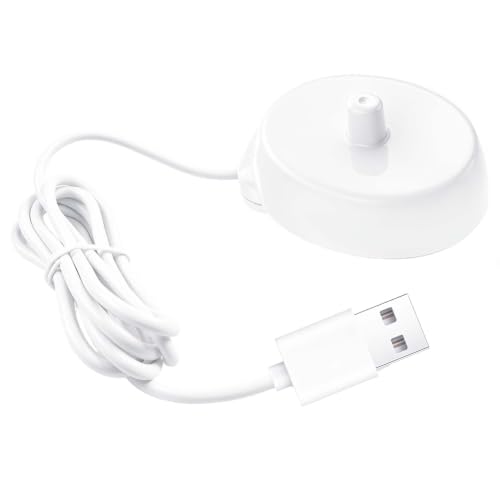 Cargador USB Cepillo Eléctrico Compatible con Oral-B Modelo 3757 P2000 P4000 P6000 D10 D12 D16 D20 D34 PRO600, Base Carga Inductiva Impermeable IP67, Base Portátil de Viaje con Cable USB Integrado