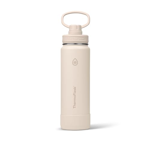 ThermoFlask Insulated Water Bottle with Spout Lid (24 oz, Sand)