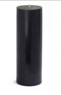 Zest Candle CPZ-103-12 3 x 9 in. Black Pillar Candles -12pcs-Case - Bulk