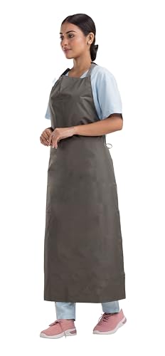 Image of Reusable Waterproof Front Apron -, Size 45 inchx23 inch | Poly Rubber Coated Fabric | Tie-Type with Adjustable Neck Buckle