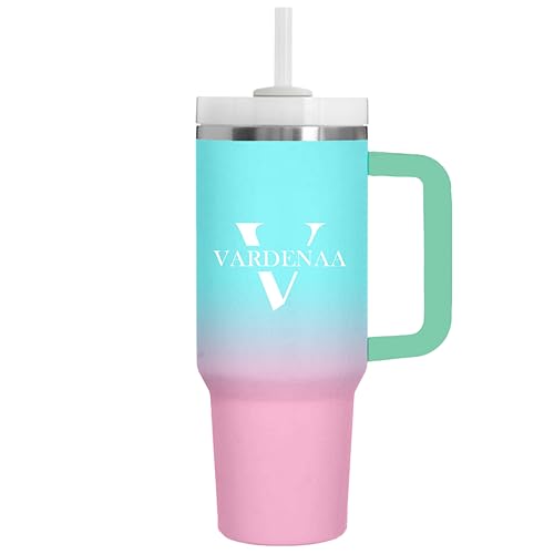 Tumbler with Handle and Straw 40 oz | Flowstate 3-Position Lid | Cup Holder Compatible for Travel | Insulated Stainless Steel Cup | BPA-Free | CottonCandy