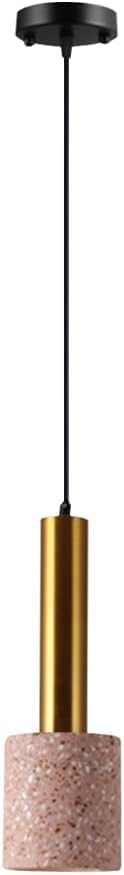 Suspension industrielle cylindrique en ciment rose pour ambiance de chambre chaleureuse