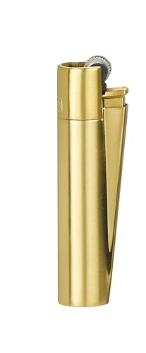 Clipper - Metal Lighter - Iconic Premium Refillable Butane Lighter - Replace Butane, Flint, and Spark Wheel for Unlimited Lights - Long-Lasting Durable Metal Body - 1 Pack - Gold