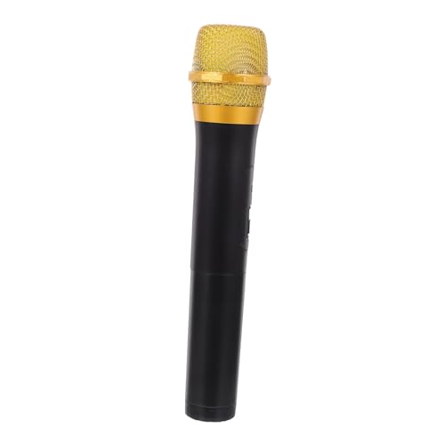 Toddmomy Microphone De Simulation Factice pour Garçon Et Filles, Modèle De Micro en Plastique Léger Doré, Accessoire De Jeu De Rôle pour Fêtes Et Spectacles, Jouet Micro Portable
