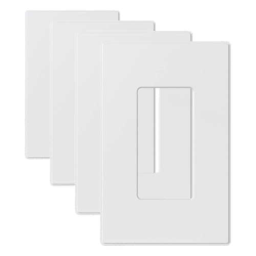 Image of ELEGRP 1-Gang Screwless Decorative Wall Plates, Mid-Size Unbreakable Thermoplastic Faceplate Cover for Decorator Receptacle Outlet Switch, UL Listed (20 Pack, Matte White)