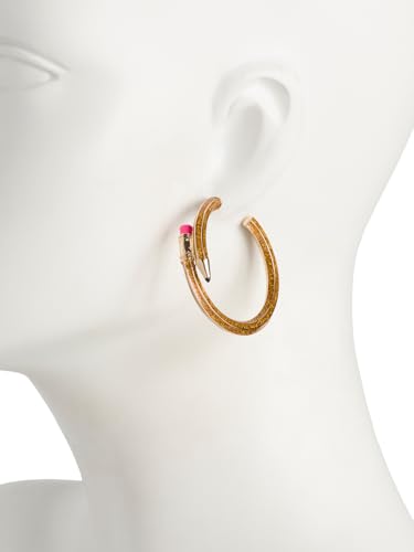 Betsey Johnson Pencil Hoop Earrings2