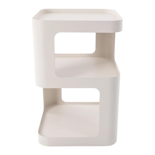 Table de chevet en métal blanc au design minimaliste et robuste