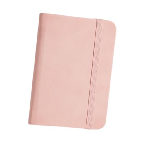 Perfeclan Cuaderno de bolsillo con forro, libreta de notas de regalo, 100 hojas, 11cm x 7,5 cm, A7, cuaderno de notas de cuero PU, diario para el hogar y la, Rosa