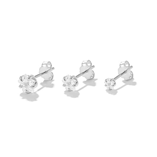 Boucles d'oreilles 925 Silver TABOJS en zircone blanche pour femmes