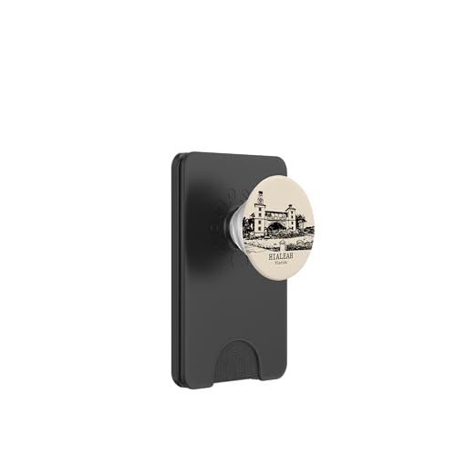 Hialeah Florida Vintage Streetscape Dibujo PopSockets PopWallet para MagSafe