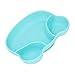 CUTULAMO Baby-Essteller aus Silikon, leicht zu greifen, Froschform, geteilter Babyteller, spülmaschinenfest, selbstfütternd, mit Saugnapf für Hochstühle für über 6 Monate(Blauer Frosch)
