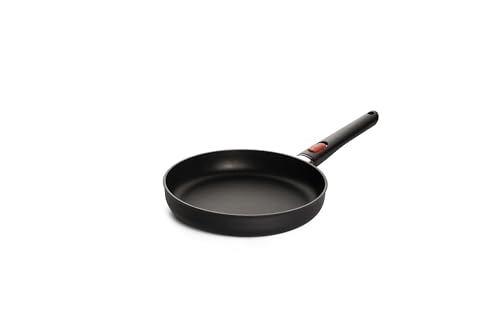Woll Eco Lite - Sartén (inductiva, diámetro de 26 cm, 5 cm de alto, con mango extraíble, apta para todo tipo de cocinas, aluminio 100% reciclado), color negro