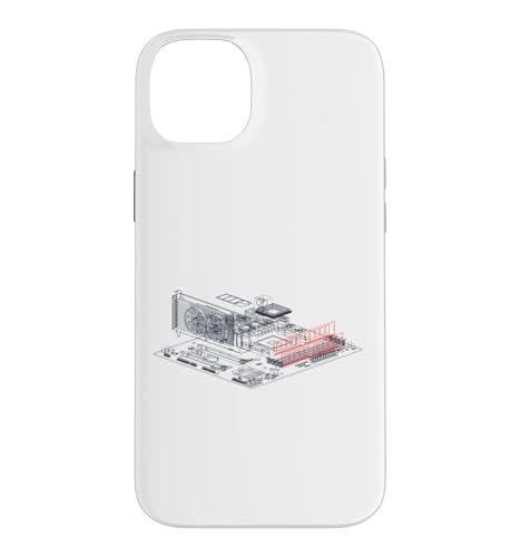 Image of RAM Card Wireframe Computer Motherboard IT Tech Geek Nerd Case for iPhone 14 Plus
