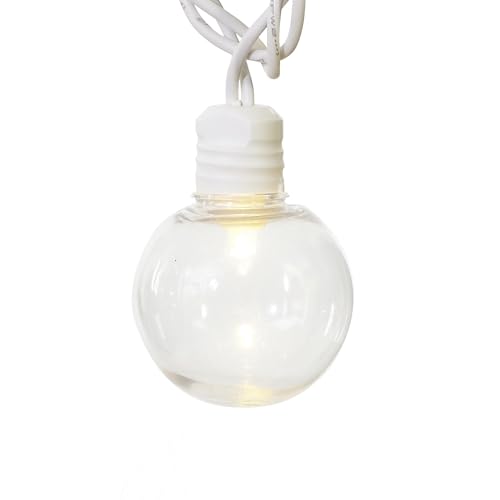 Guirnalda de 20 luces LED globo blanco cálido interior/exterior miniatura 2