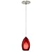 Fire Satin Nickel Red Glass Tech Lighting Mini Pendant - Ceiling ...