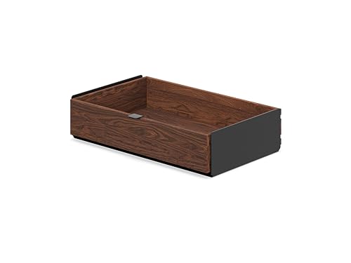 Oakywood - Schublade Schreibtisch Organizer - Aufbewahrungsbox aus Massivholz, Dokumentenhalter - Büro Organizer, Schubladen Box - für Büro Zuhause Schule - Schwarz, Walnuss - Größe Einzeln