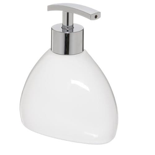 Paris Prix Five Simply Smart - Distributeur de Savon Galet 14cm Blanc