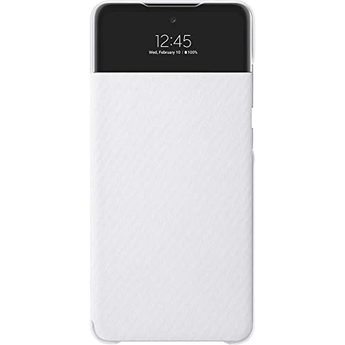 Samsung S View Wallet Smartphone Cover EF-EA725 für Galaxy A72, Handy-Hülle, stoßfest, Schutz Case, integriertes Sichtfenster, Weiß – Ansicht 4