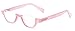 The Shay Colorful Semi-Rimless Half Reader Reading Glasses, 1.50 Pink