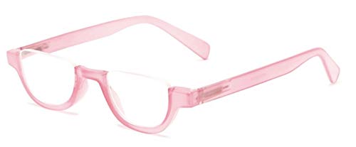 Image of The Shay Colorful Semi-Rimless Half Reader Reading Glasses, 1.50 Pink