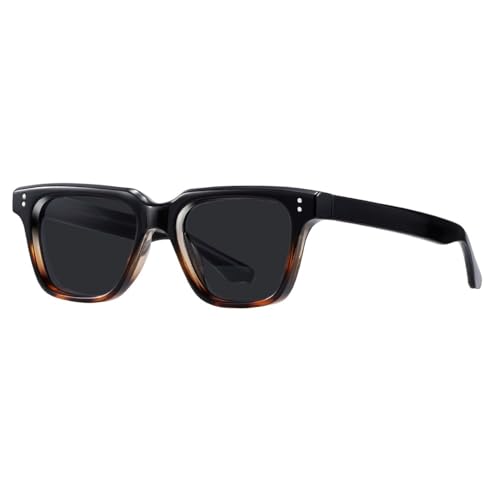Lunettes de soleil en acrylique de haute qualité monture carrée léopard noir anti-UV